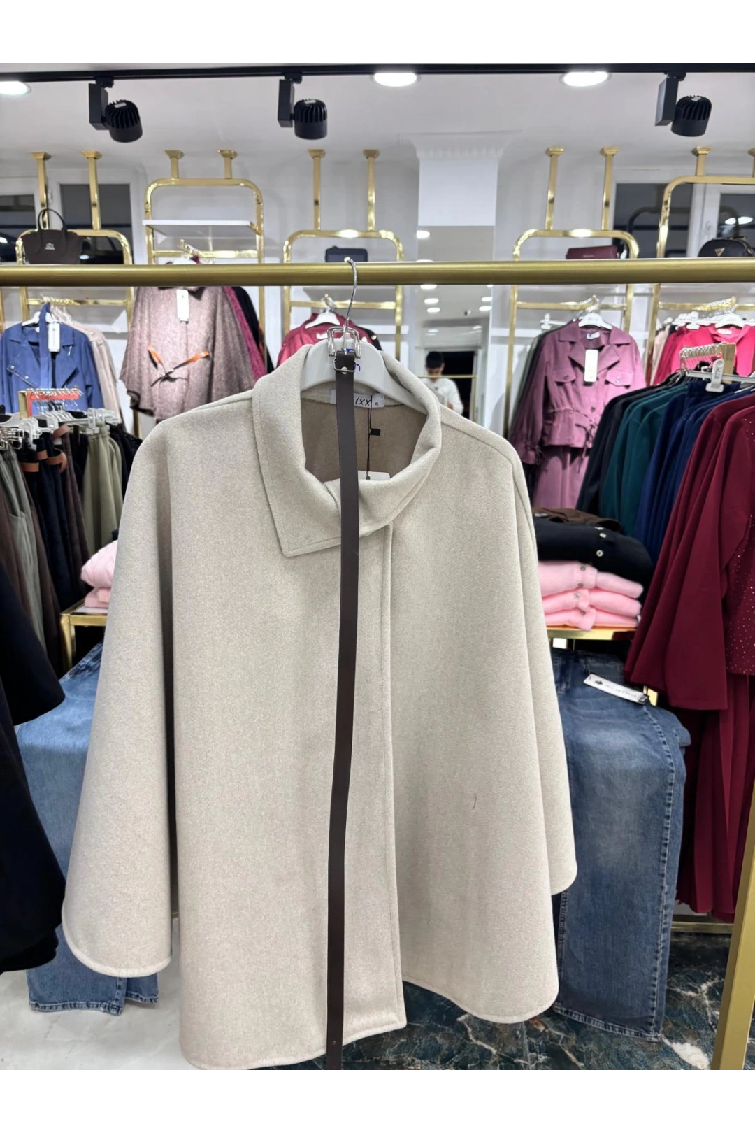 Taş Rengi Kaşe Panço Modelimiz