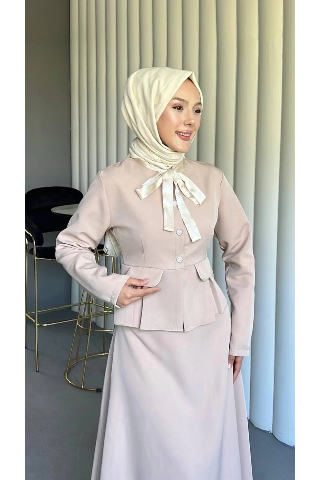 bej double kumaş takımımız