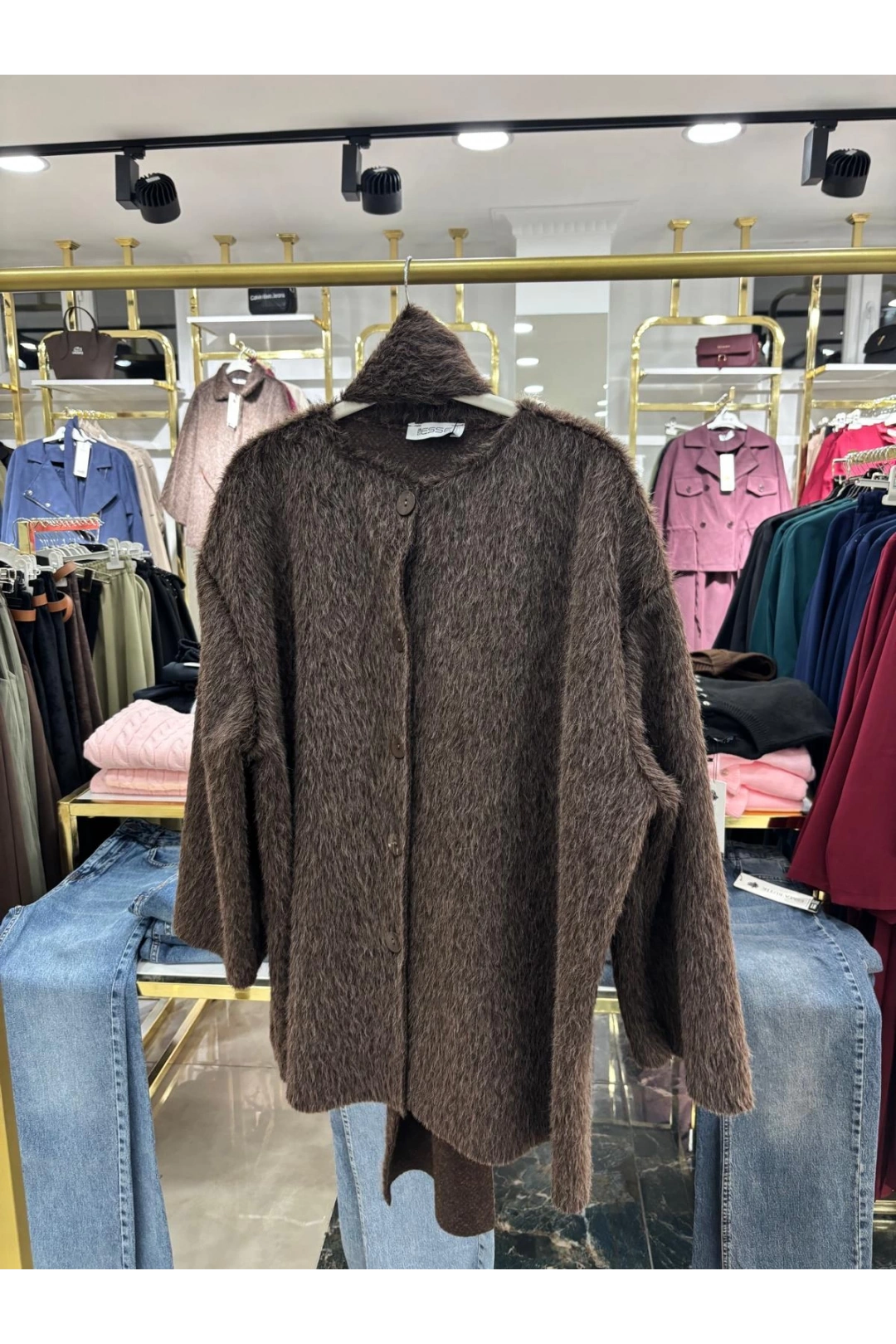 Kahve Rengi Atkılı Kışlık Modelimiz