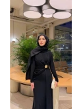 Siyah Sendi Kumaş Elbise Modelimiz