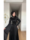 Yeni Sezon Siyah Saten Kumaş Abiye Modelimiz