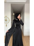 Yeni Sezon Siyah Saten Kumaş Abiye Modelimiz
