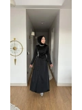 Yeni Sezon Siyah Saten Kumaş Abiye Modelimiz