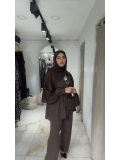 Kahve Rengi Modal Kumaş Pantolonlu Takım Modelimiz