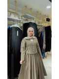 Haki Yazlık Keten Takım Modelimiz