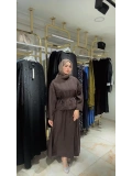 Kahve Rengi Modal Kumaş Etekli Takım Modelimiz