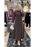 Kahverengi Abaya Görünümlü Elbise Modelimiz