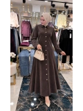Kahverengi Abaya Görünümlü Elbise Modelimiz