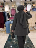 Gri Kürklü Atkılı Panço Modelimiz