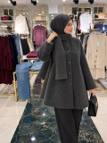 Gri Kürklü Atkılı Panço Modelimiz