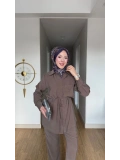 Kahve Rengi Pantolonlu Takım Mdelimiz