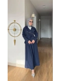 Lacivert Uzun Etek İkili Kombin