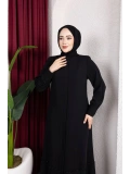 Siyah Adriana Kumaş Ferace Modelimiz
