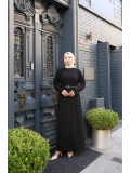 Siyah Burgu Örme Kumaş Elbise Modelimiz