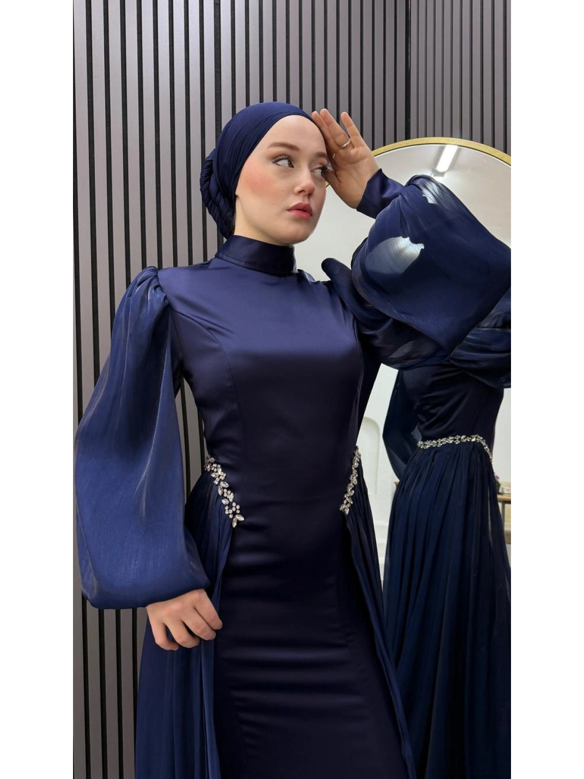 Lacivert Ahsen Abiye Modelimiz