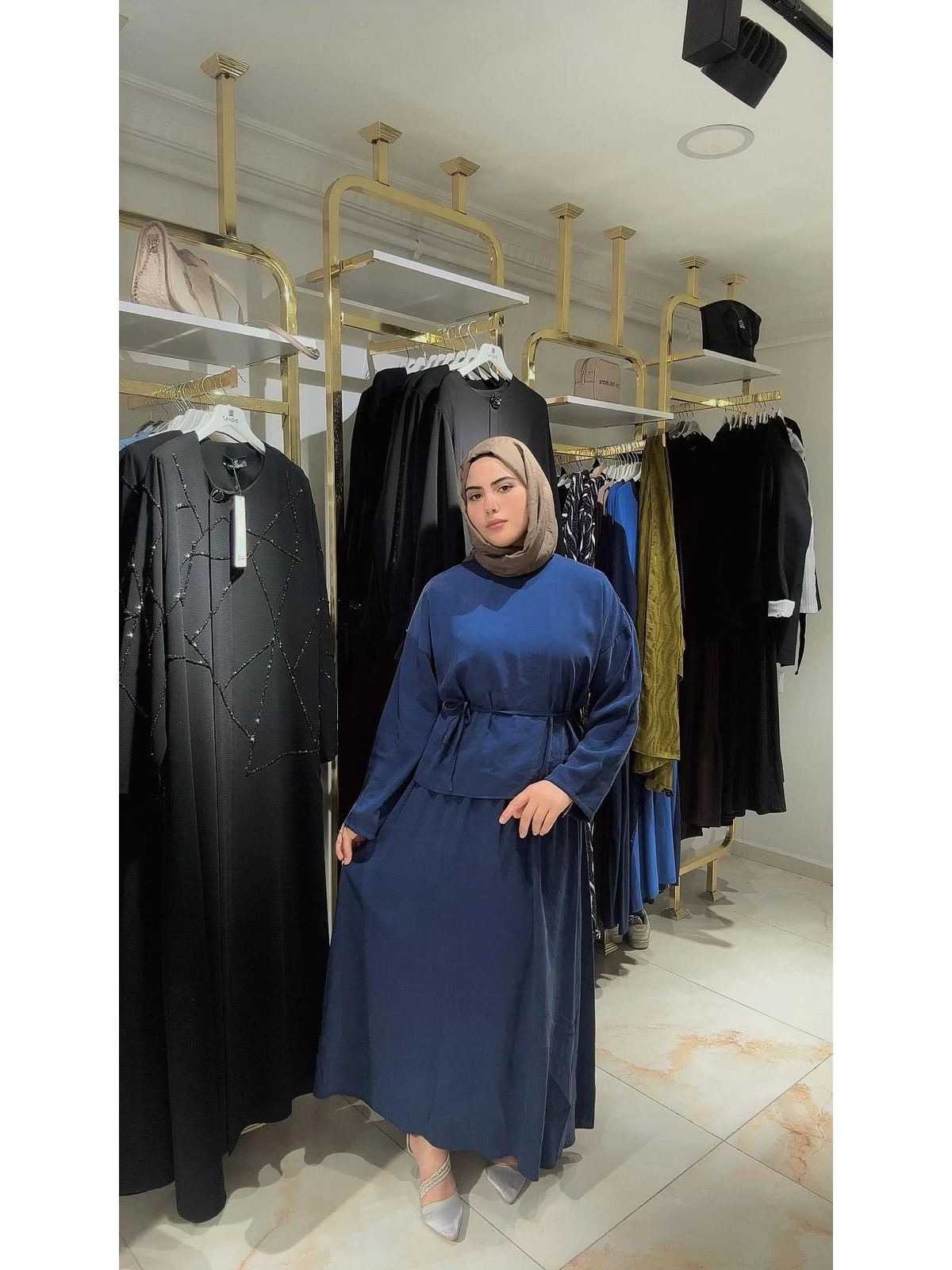 Lacivert Modal Kumaş Etekli Takım Modelimiz