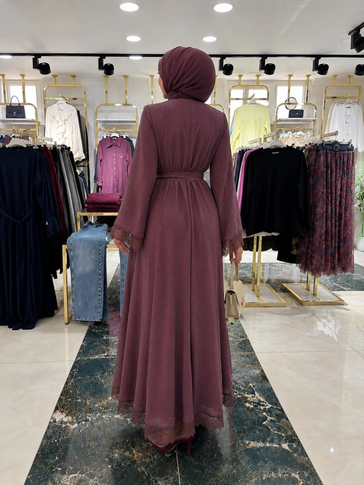 Mürdüm Harmy Tensel Dantel Detaylı Elbise Modelimiz