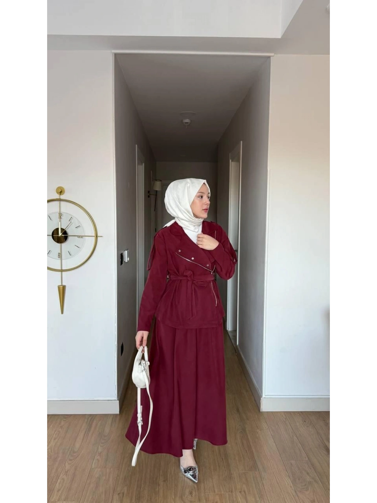 Bordo Uzun Etek Modelimiz