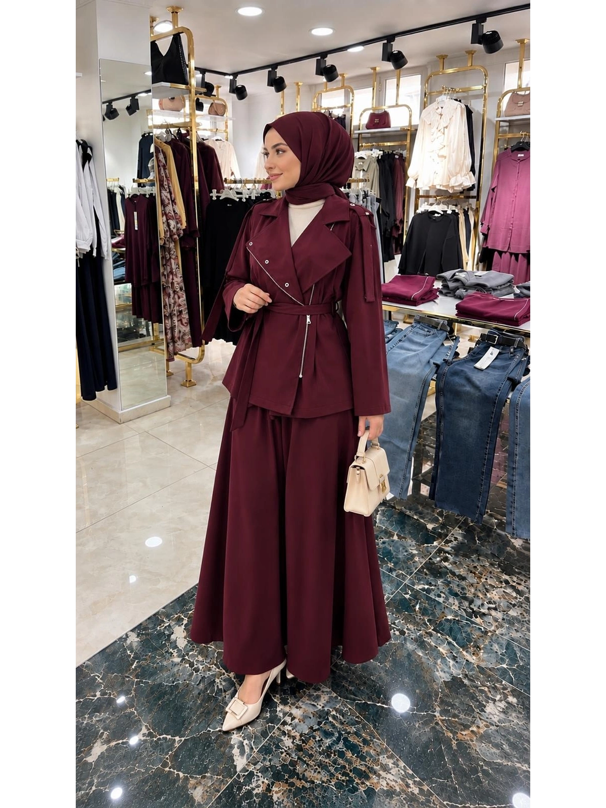 Bordo Uzun Etekli Takım Modelimiz