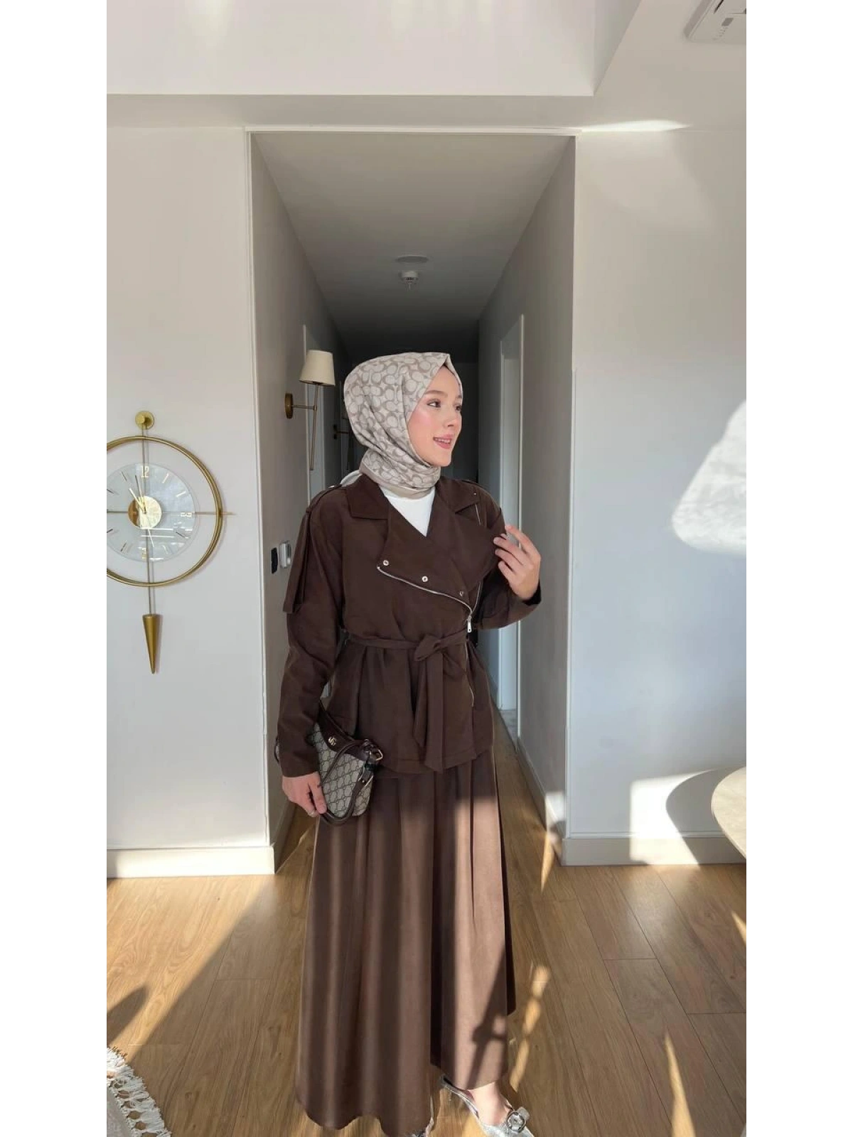 Kahve Rengi Uzun Etekli Modelimiz