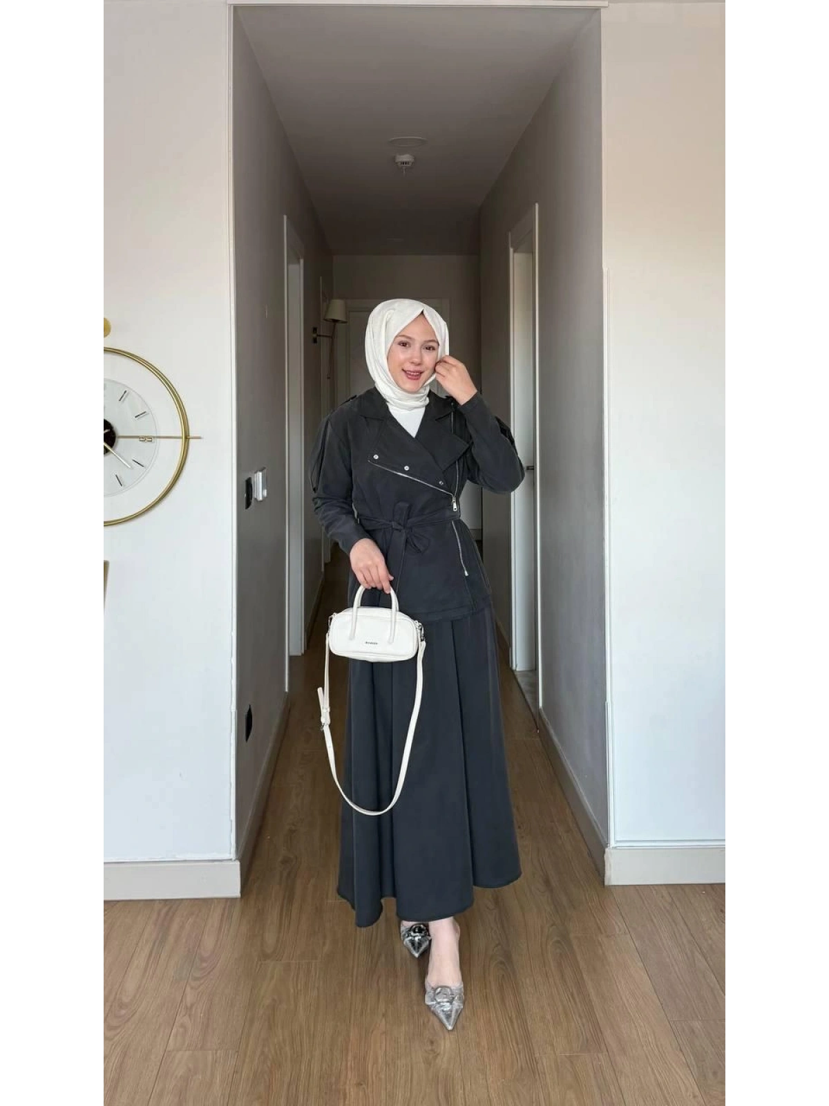 Antrasit Uzun Etek Modelimiz