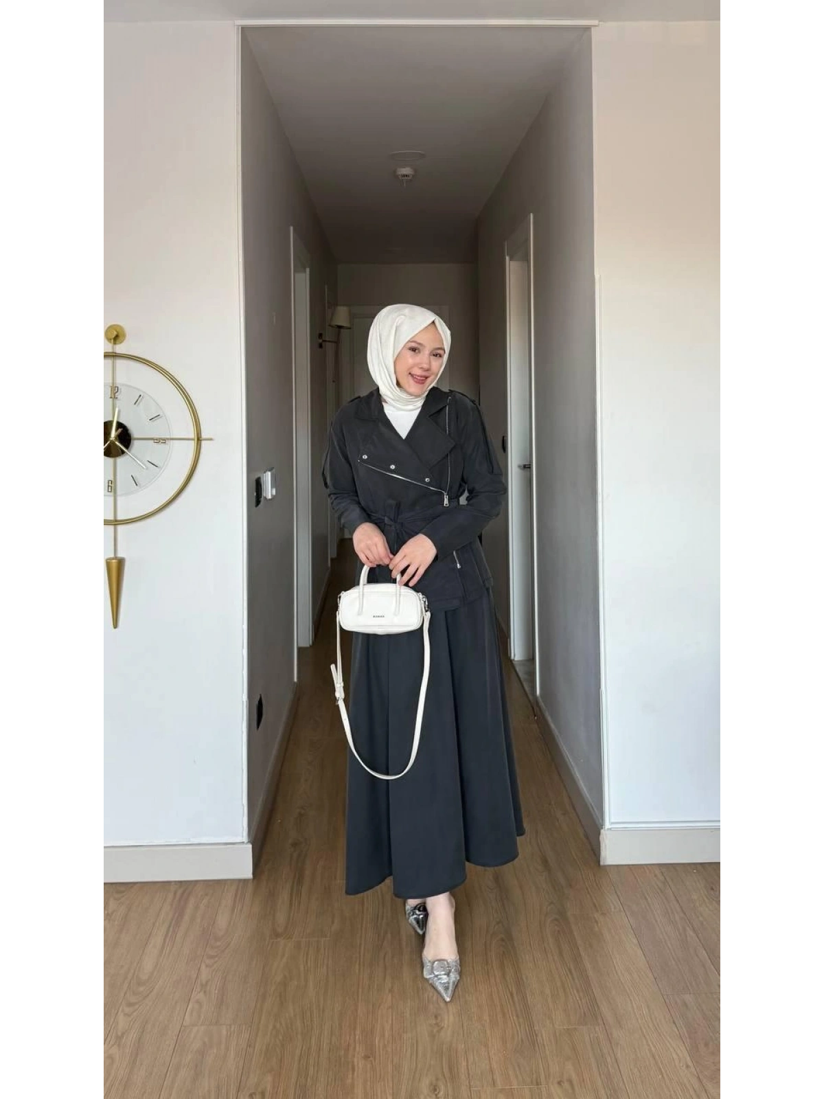 Antrasit Uzun Etek Modelimiz