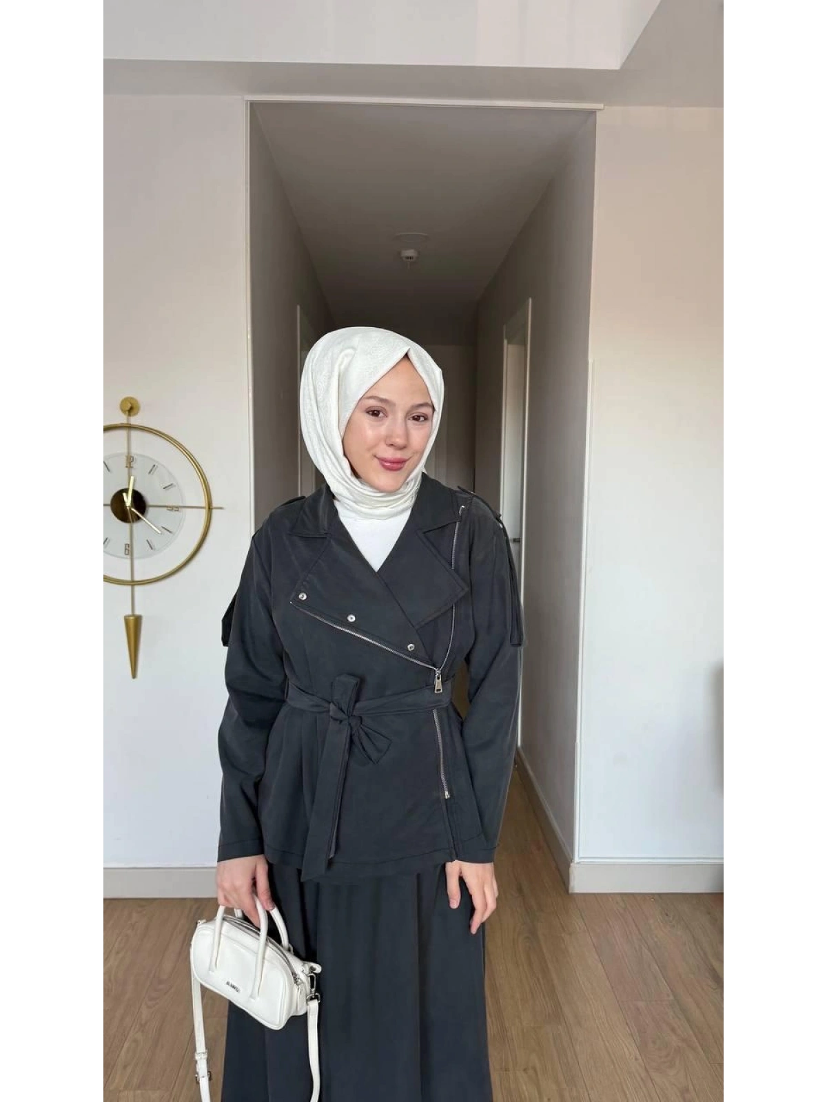 Antrasit Uzun Etek Modelimiz