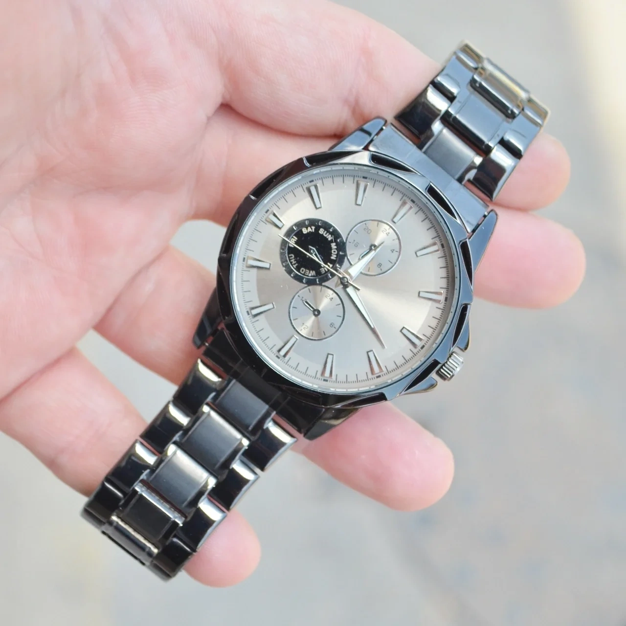 Siyah Metal Kordon Erkek Saati 3855