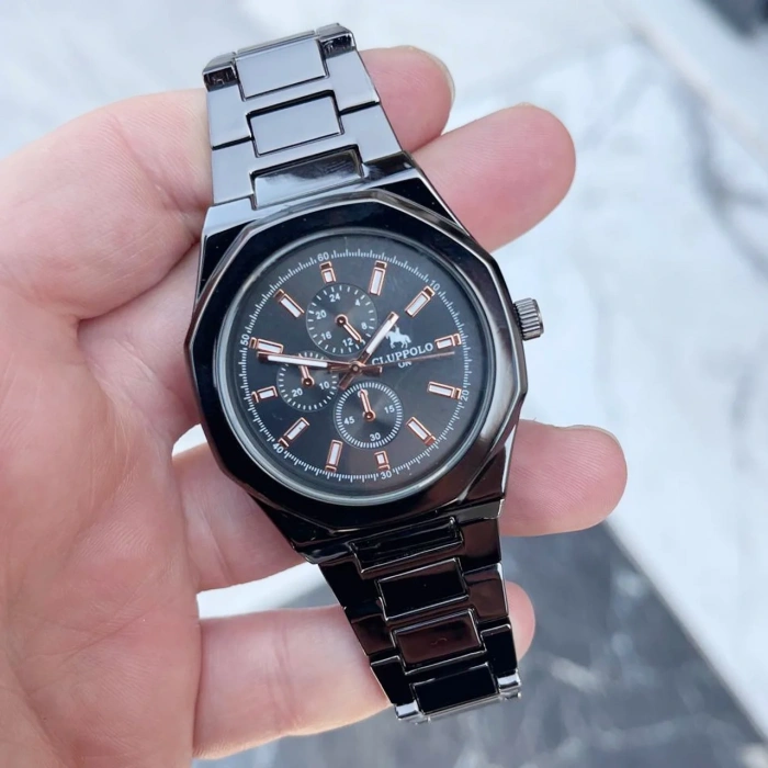 Siyah Metal Kordon Erkek Saati 3499