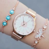 Rosegold Hasır Mıknatıslı Kordon Kadın Saat Kombini 9744