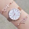 Rosegold Hasır Mıknatıslı Kordon Kadın Saat Kombini 8639