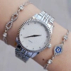 Silver Metal Kordon Kadın Saat Kombini 9285