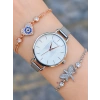 Silver Rose Hasır Kordon Kadın Saat Kombini 9693