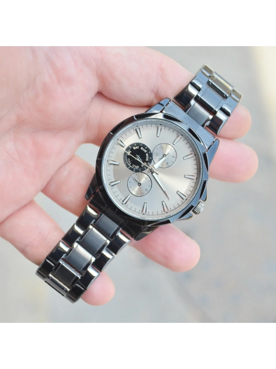 Siyah Metal Kordon Erkek Saati 3855