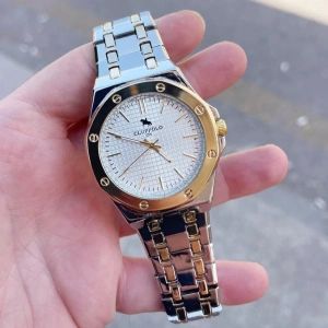 Silver Gold Metal Kordon Erkek Saati 3494