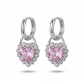 İthal Swarovski Kalpli Küpe