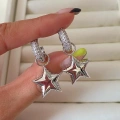 Silver Taşlı Yıldız Küpe
