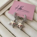 Silver Taşlı Yıldız Küpe