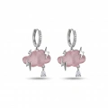 Silver Pembe Bulut Küpe