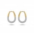 İthal Oval Taşlı Küpe