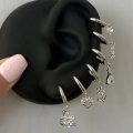 Çelik Silver Kuğu Detay 6 Lı Küpe Seti