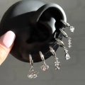 Çelik Silver Kuğu Detay 6 Lı Küpe Seti