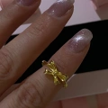 925 Ayar Gümüş Gold Fiyonk Yüzük