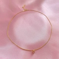 925 Ayar Gümüş Gold Mini Pembe Kalpli Choker