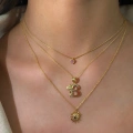 925 Ayar Gümüş Gold Mini Pembe Kalpli Choker
