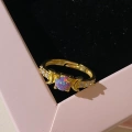925 Ayar Gümüş Gold Opal Taşlı Moon Yüzük