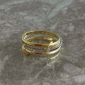 925 Ayar Gümüş Gold Trio Yüzük
