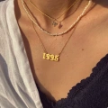 925 Ayar Gümüş Gotik Yazılı Tarih Kolye