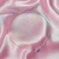 925 Ayar Gümüş Mavi Kalpli Choker