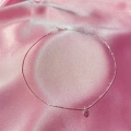 925 Ayar Gümüş Pembe Mini Kalp Choker